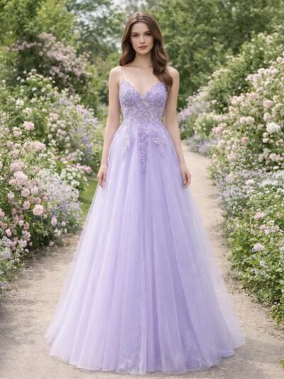 Custom Made Embroidery Evening Gown