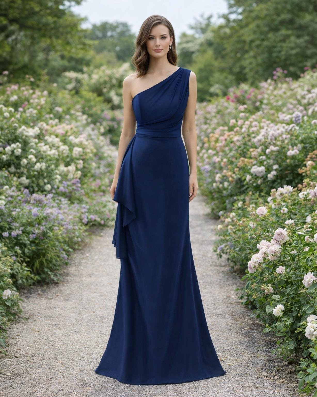 Navy Wedding Dress Ethereal Style