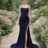 Navy Wedding Dress Regencycore Lace