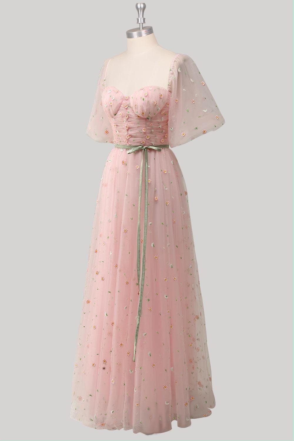 Custom Made Embroidery Evening Gown