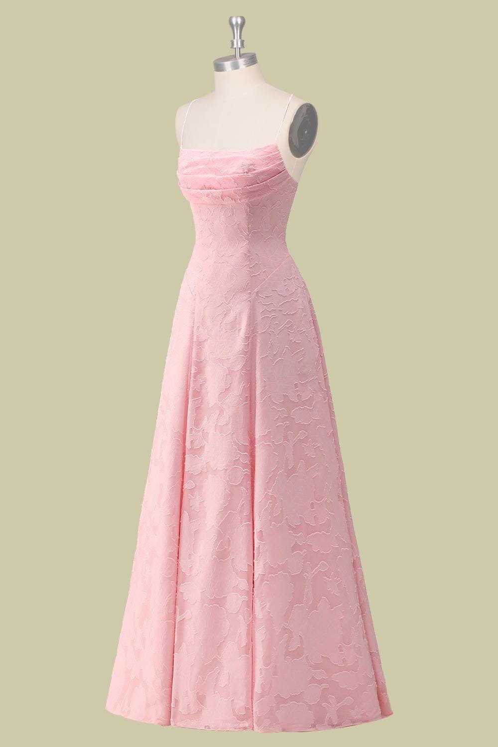Pink Prom Dress 3D Floral Applique, Custom Made Satin Evening Gown, Formal Gala Wear - Image 5