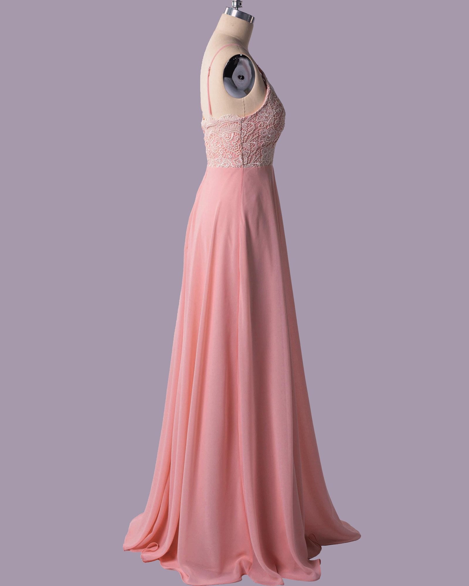 Pink Wedding Dress Regencycore Lace, Custom Made Tulle Bridal Gown, Outdoor Wedding Wear - Image 4