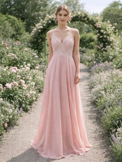 Pink Wedding Dress Regencycore Lace