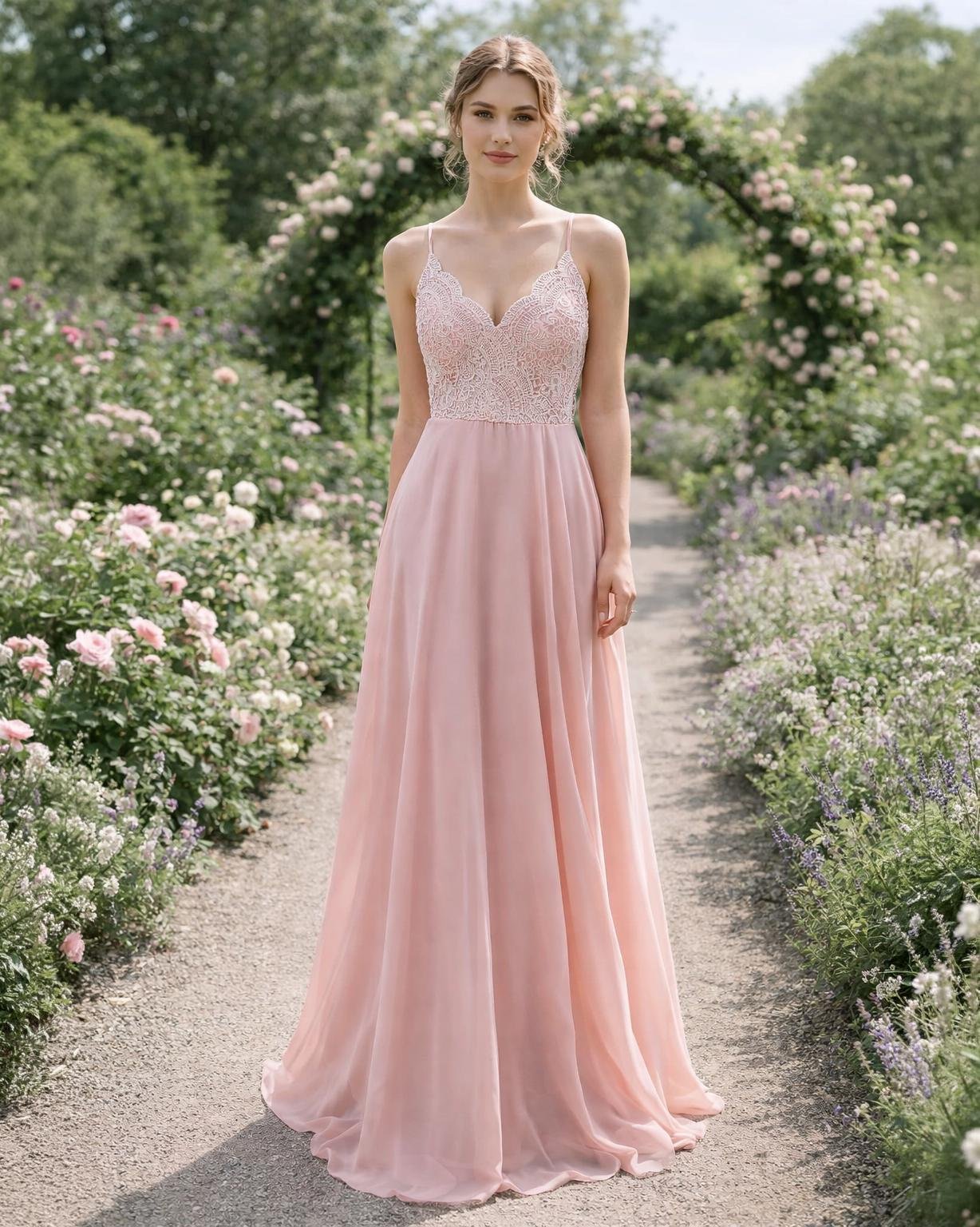 Pink Wedding Dress Regencycore Lace