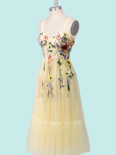 Custom Made Embroidery Evening Gown