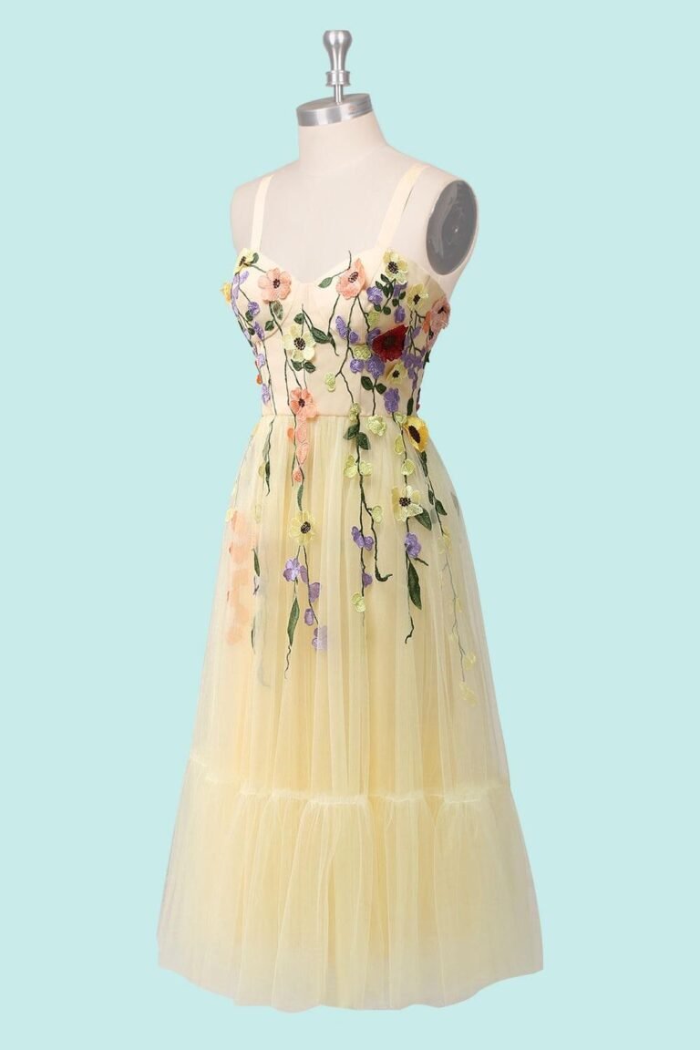 Custom Made Embroidery Evening Gown