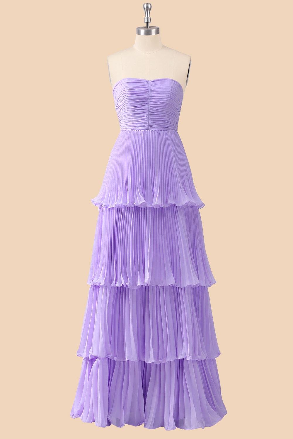 Purple Prom Dress 2026 Ethereal Style, Custom Made Chiffon Evening Gown, Formal Gala Wear - Image 4