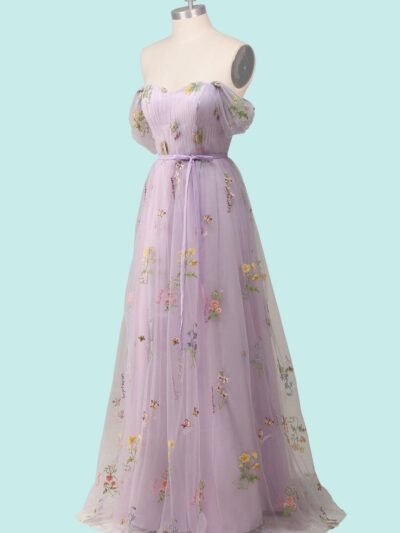 Custom Made Embroidery Evening Gown