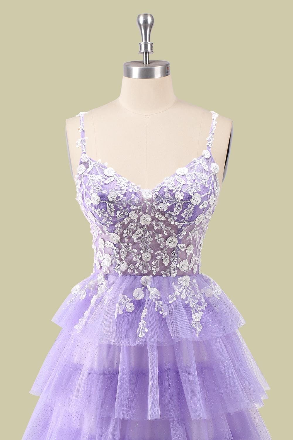 Purple Prom Dress 3D Floral Appliqu, Custom Made Tulle Evening Gown, Formal Gala Wear - Image 6