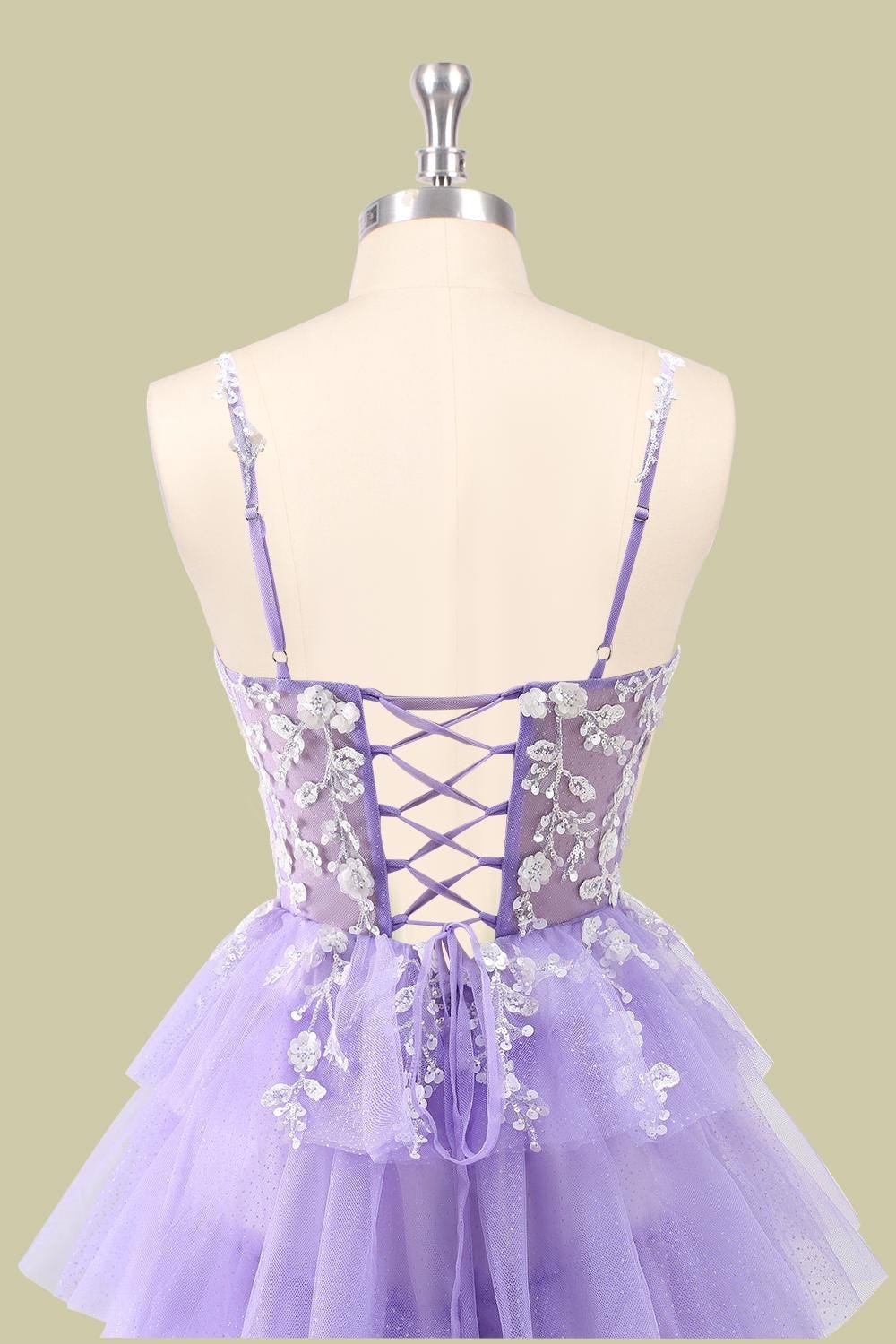 Purple Prom Dress 3D Floral Appliqu, Custom Made Tulle Evening Gown, Formal Gala Wear - Image 7