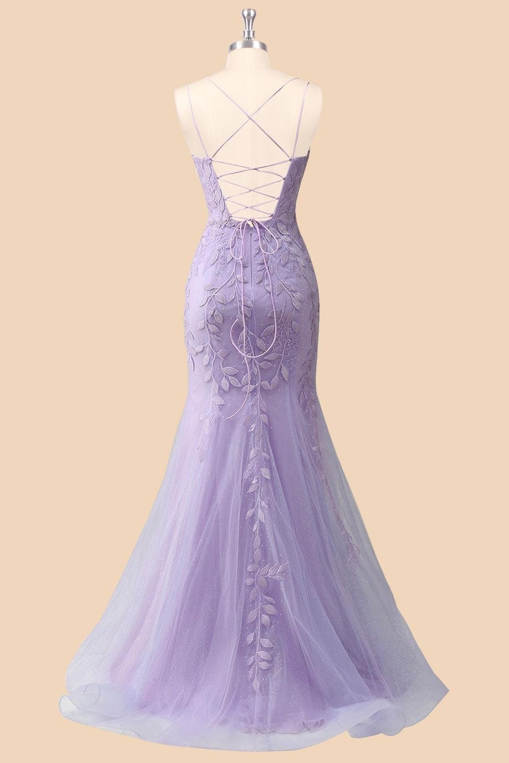Purple Wedding Dress 3D Floral Applique, Custom Made Embroidery Bridal Gown, Outdoor Wedding Wear - Image 4