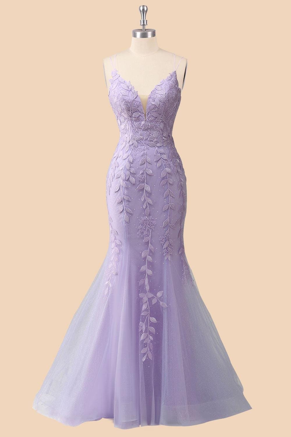 Purple Wedding Dress 3D Floral Applique, Custom Made Embroidery Bridal Gown, Outdoor Wedding Wear - Image 5