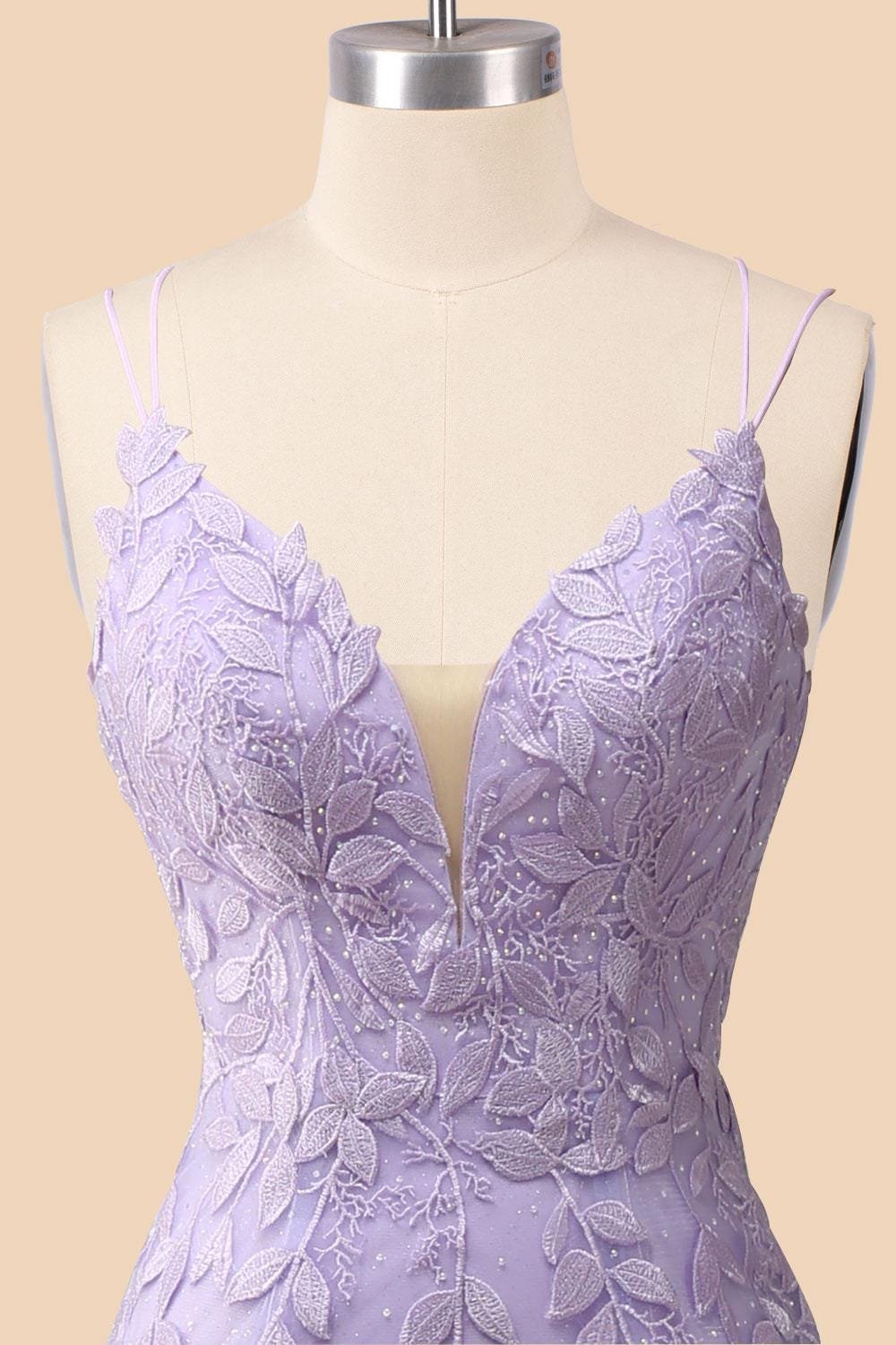 Purple Wedding Dress 3D Floral Applique, Custom Made Embroidery Bridal Gown, Outdoor Wedding Wear - Image 6