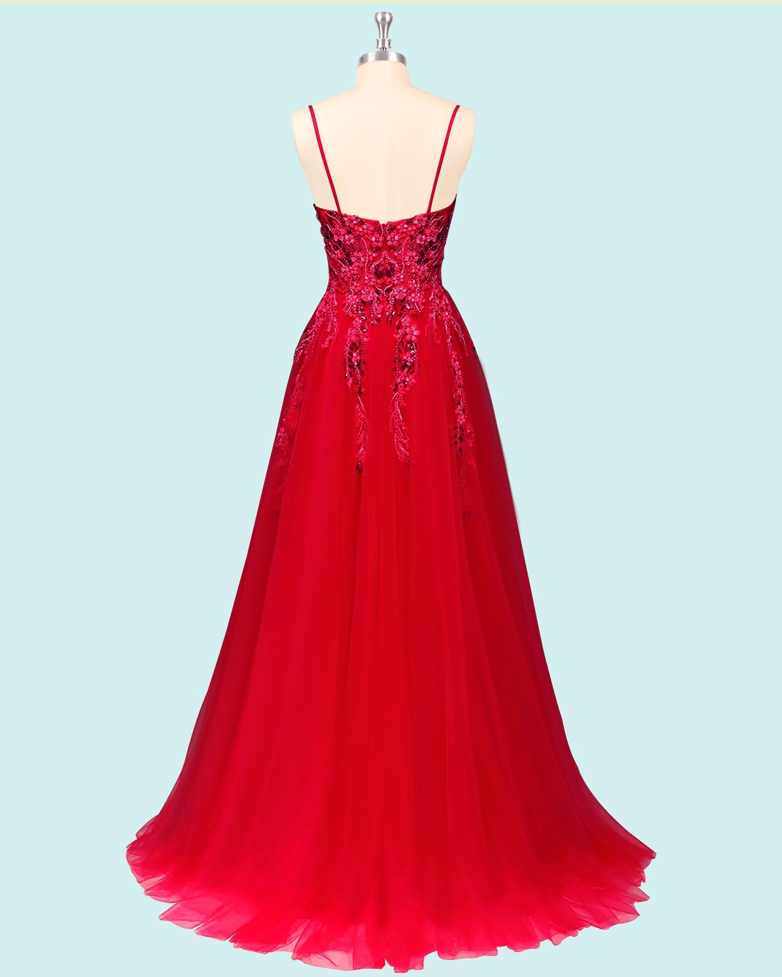 Red Prom Dress 2026 Ethereal Style, Custom Made Beaded Evening Gown, Formal Gala Wear - Image 5