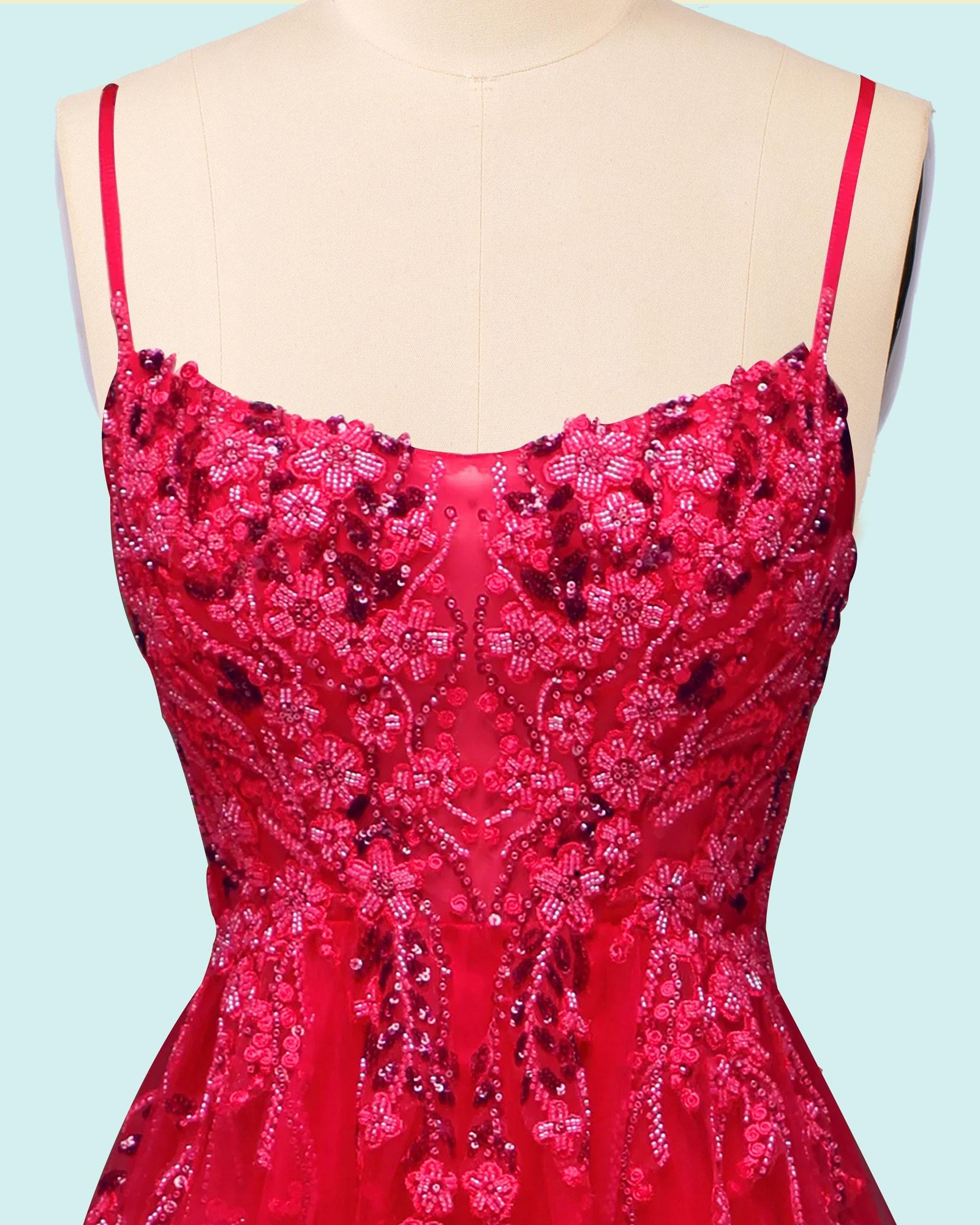 Red Prom Dress 2026 Ethereal Style, Custom Made Beaded Evening Gown, Formal Gala Wear - Image 6