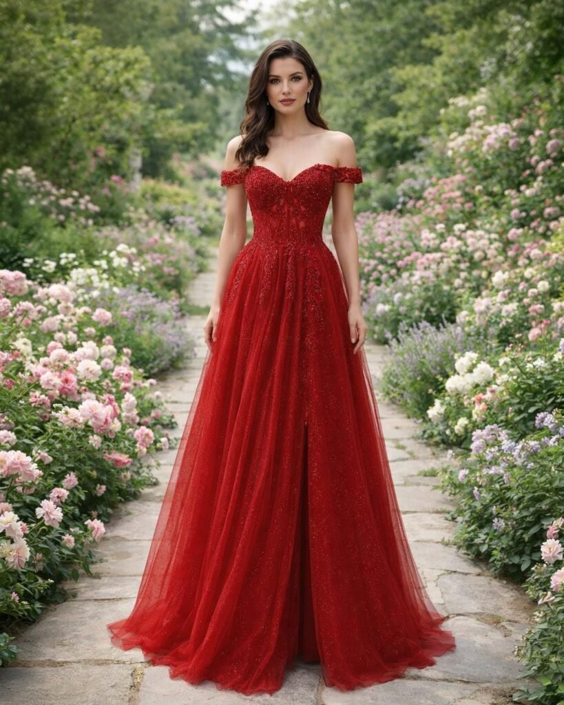 Red Prom Dress 2026 Glitter Maximalism