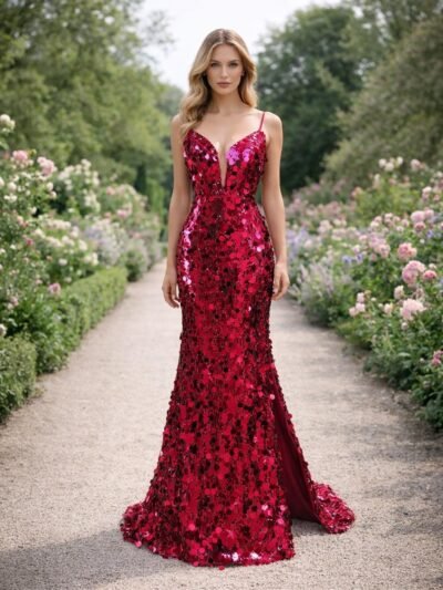 Custom Made Satin Evening Gown