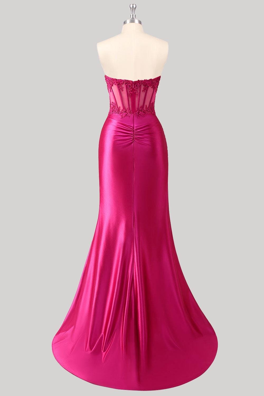 Red Prom Dress 3D Floral Applique, Custom Made Embroidery Evening Gown, Formal Gala Wear - Image 4