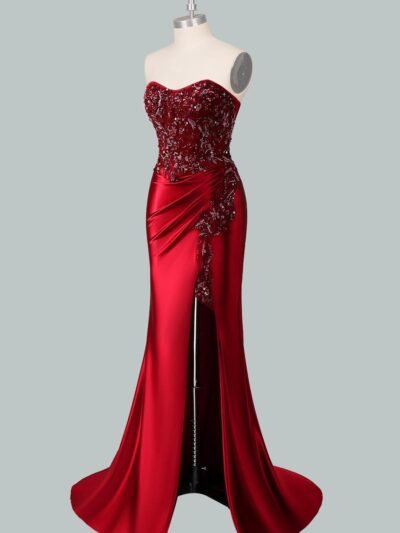 Custom Made Satin Evening Gown