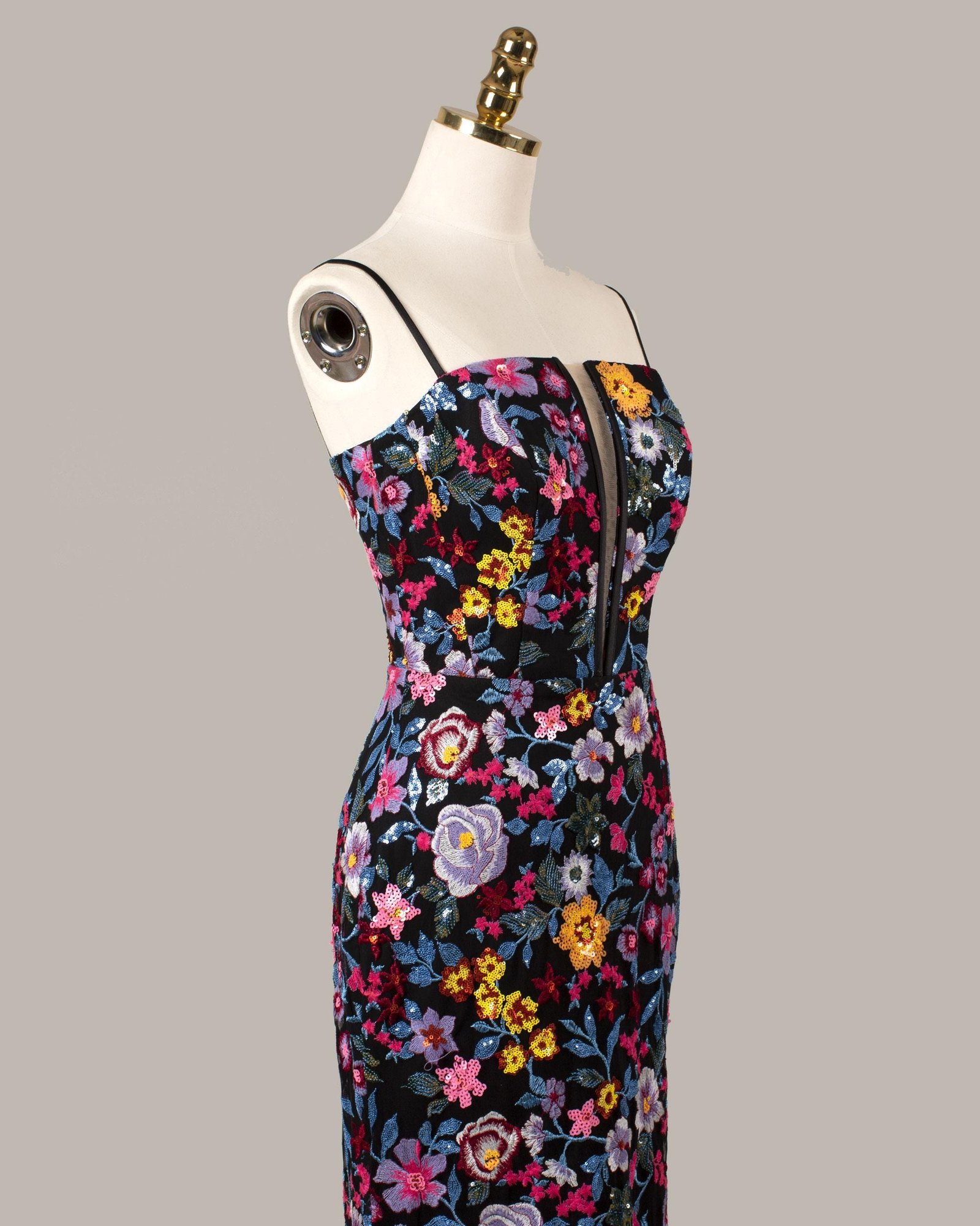 Red Prom Dress 3D Floral Applique, Custom Made Satin Evening Gown, Formal Gala Wear - Image 9