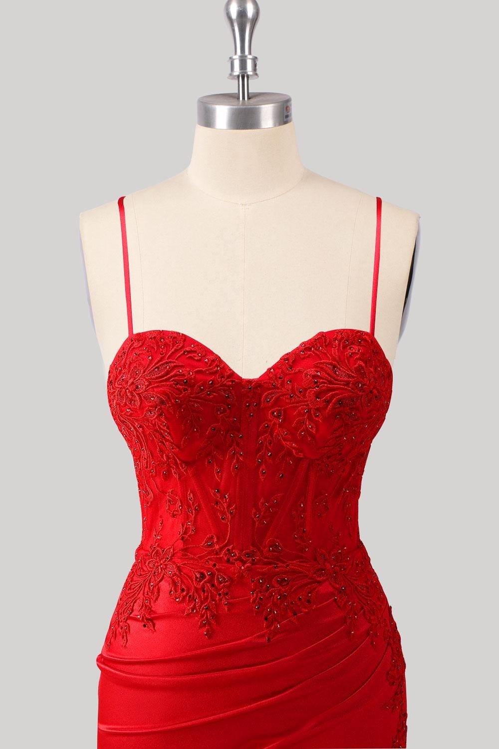 Red Wedding Dress Ethereal Style, Custom Made Crystal Bridal Gown, Outdoor Wedding Wear - Image 6