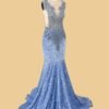 Custom Made Crystal Evening Gown