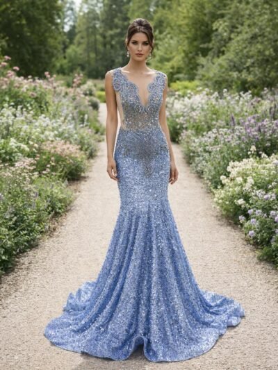 Sky blue Prom Dress Regencycore Lac