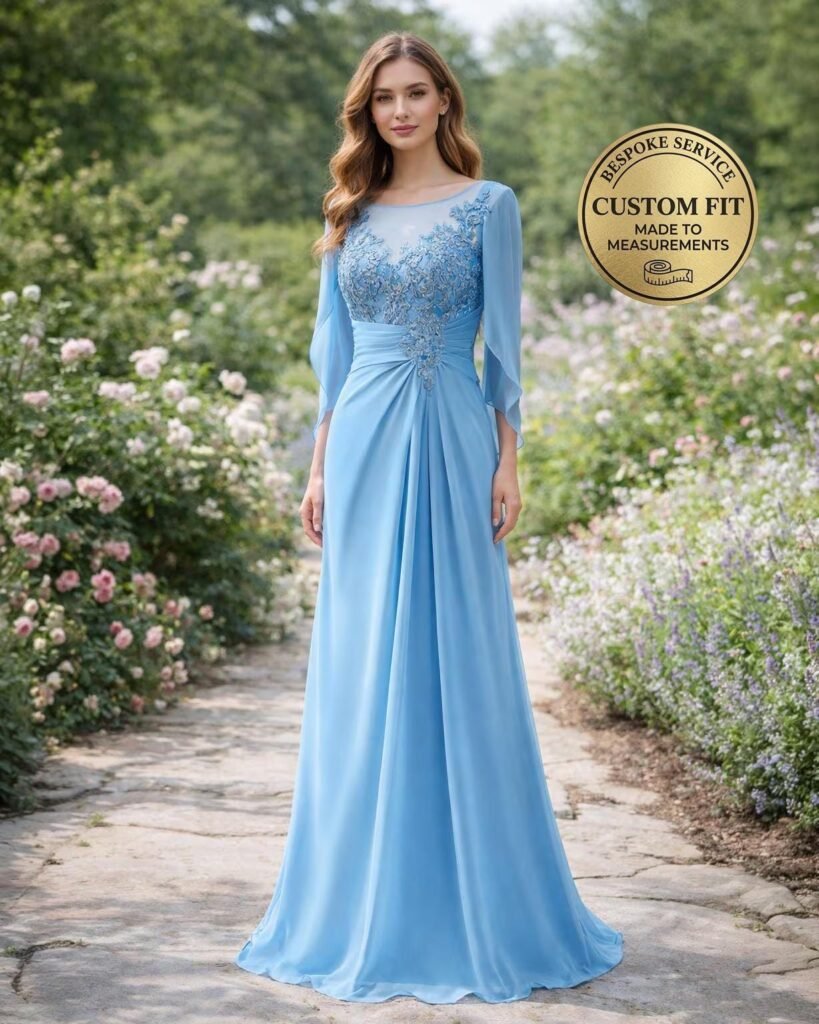 Sky blue Wedding Dress Regencycore Lace
