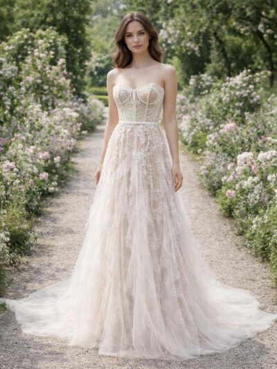 Custom Made Embroidery Bridal Gown