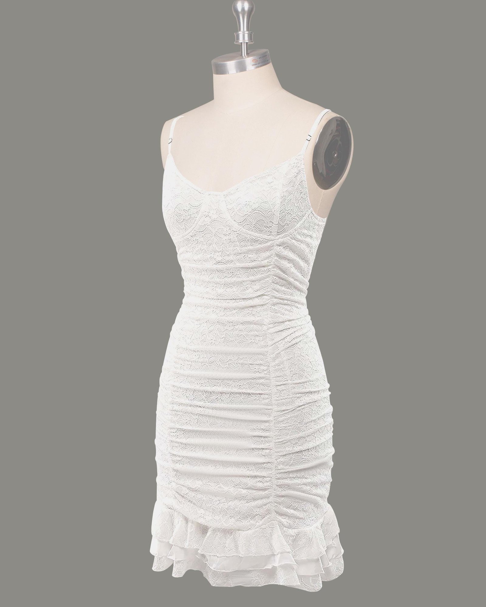 White Prom Dress 2026 Regencycore Lace, Custom Made Satin Evening Gown, Formal Gala Wear - Image 4