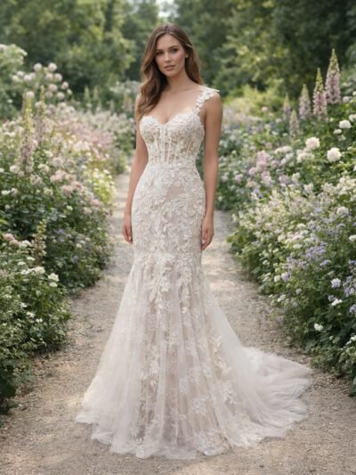 Custom Made Embroidery Bridal Gown