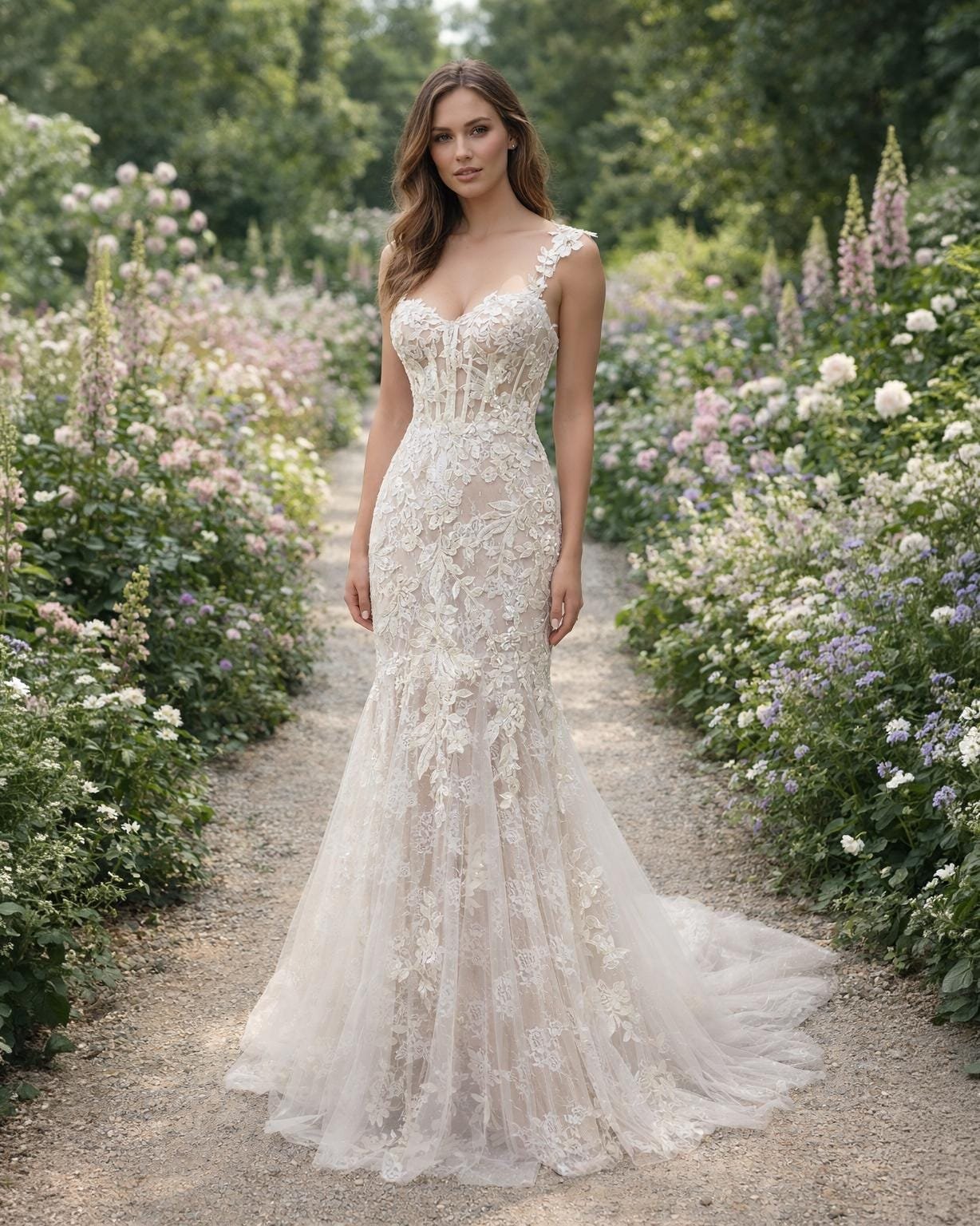 Custom Made Embroidery Bridal Gown