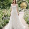 White Wedding Dress 3D Floral Applique