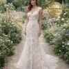 White Wedding Dress 3D Floral Applique