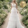 White Wedding Dress 3D Floral Applique