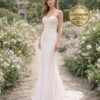 White Wedding Dress 3D Floral Applique