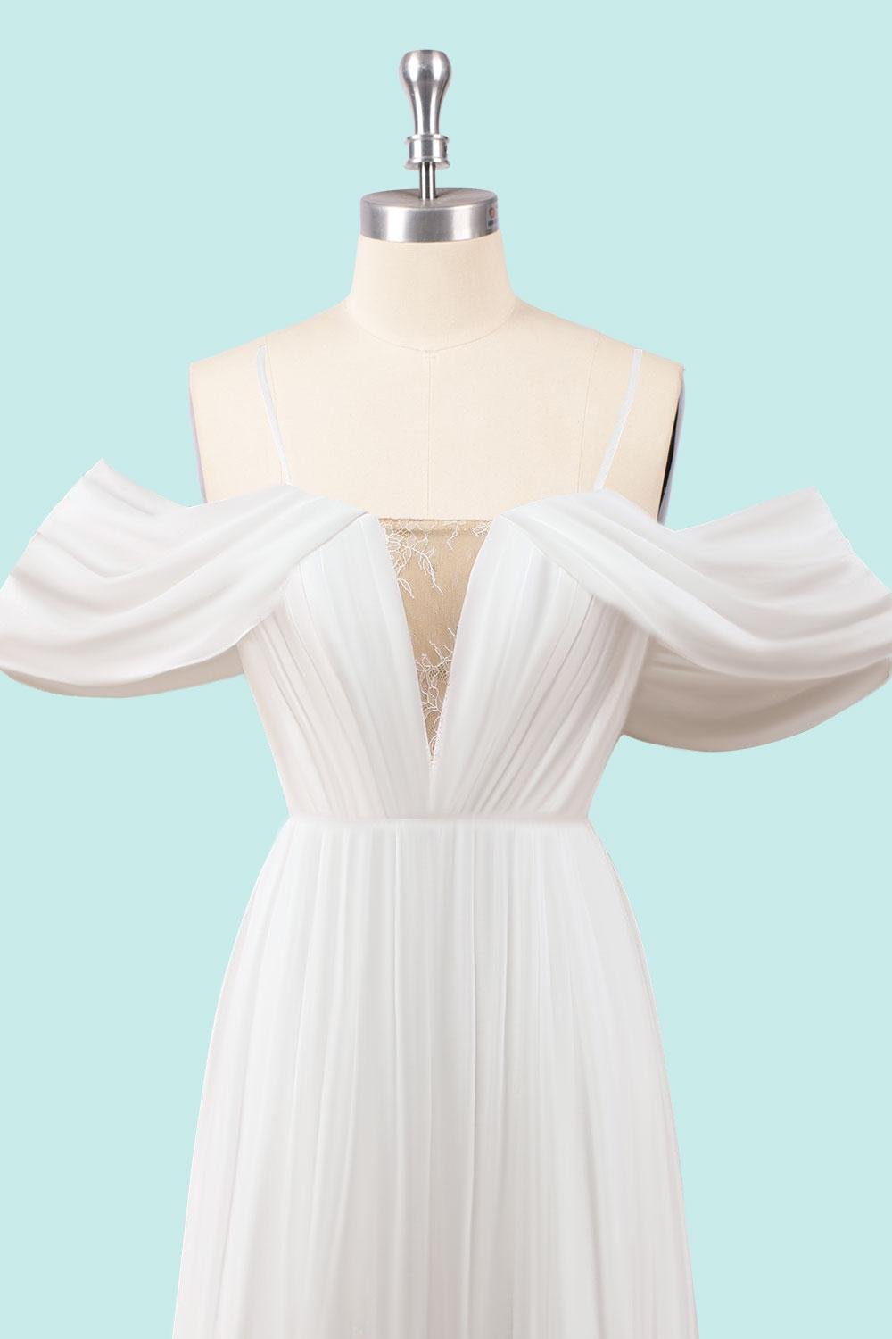 White Wedding Dress Ethereal Style, Custom Made Chiffon Bridal Gown, Outdoor Wedding Wear - Image 6