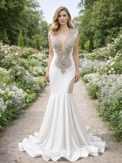 White Wedding Dress Regencycore Lace