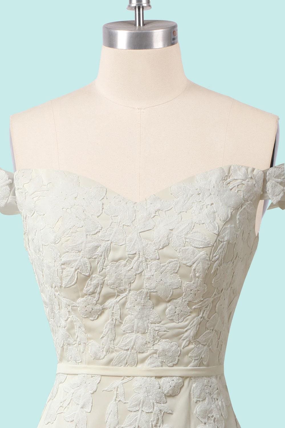 White Wedding Dress Regencycore Lace, Custom Made Embroidery Bridal Gown, Outdoor Wedding Wear - Image 6