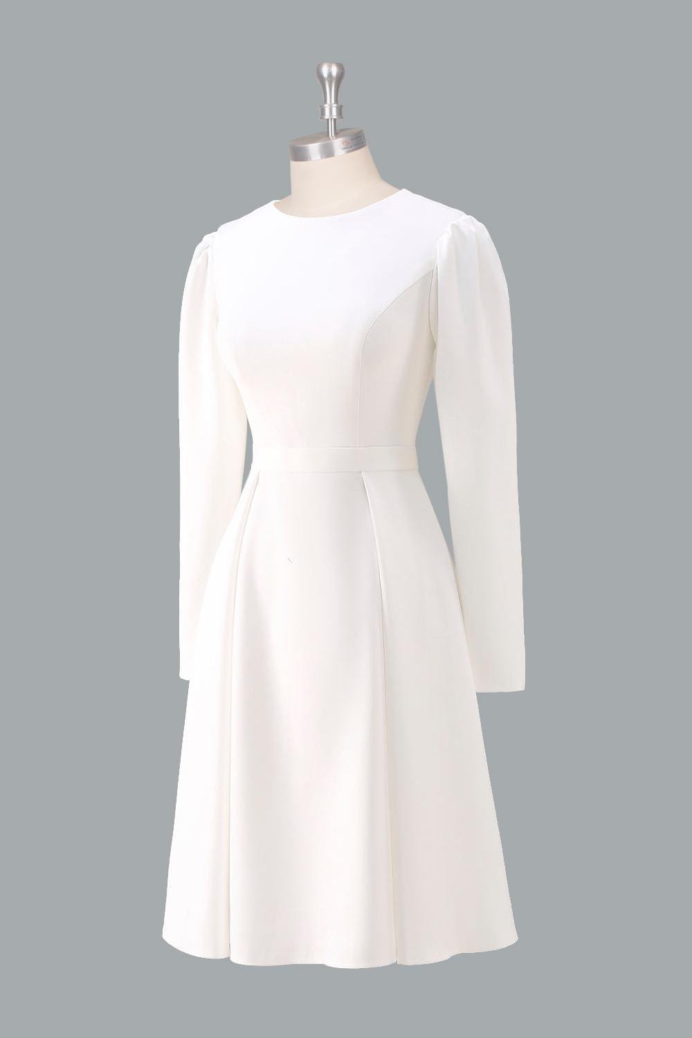 White Wedding Dress Sleek Minimalism, Custom Made Satin Bridal Gown, Outdoor Wedding Wear - Image 4