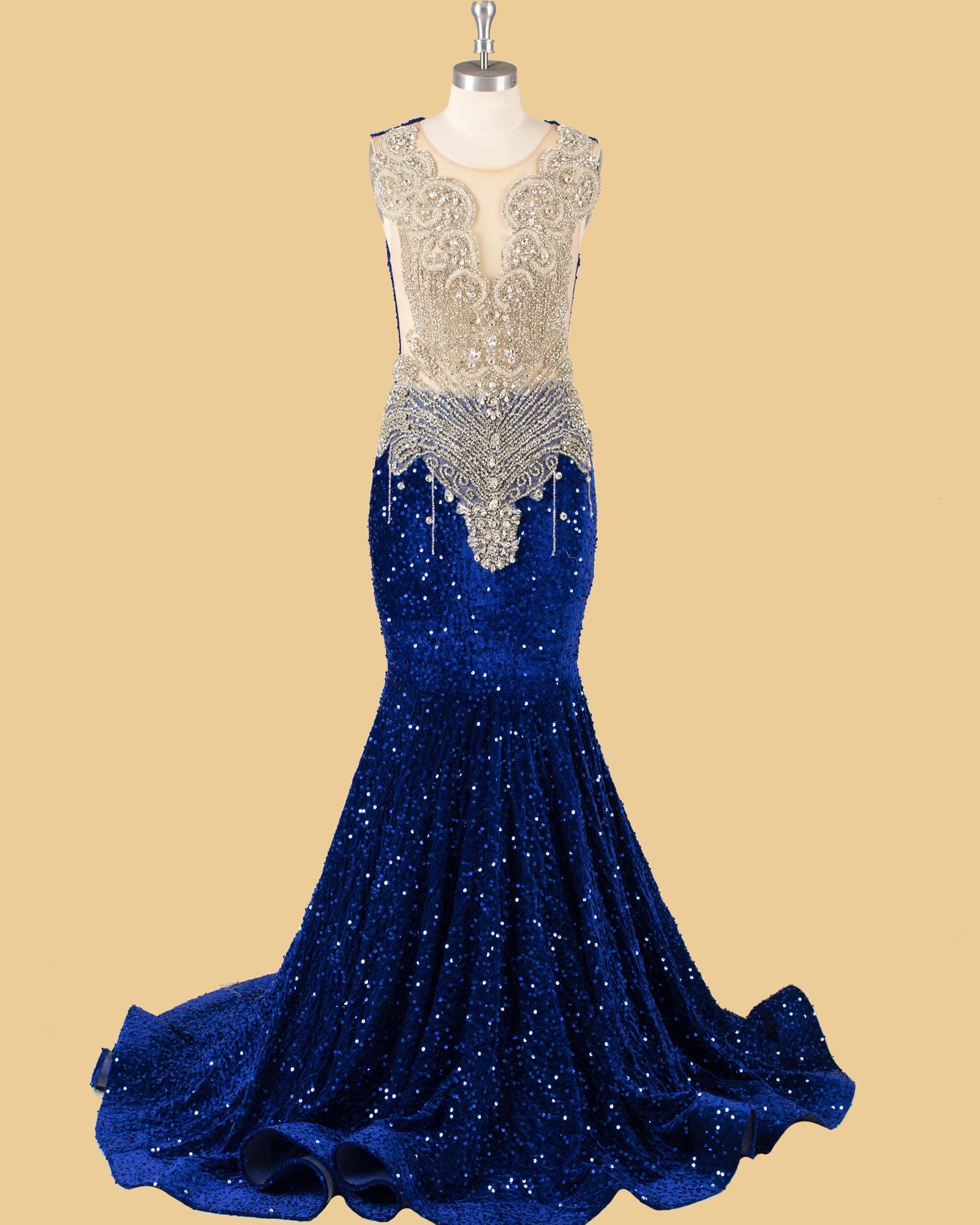 Custom Made Crystal Evening Gown