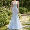 Custom Made Embroidery Evening Gown
