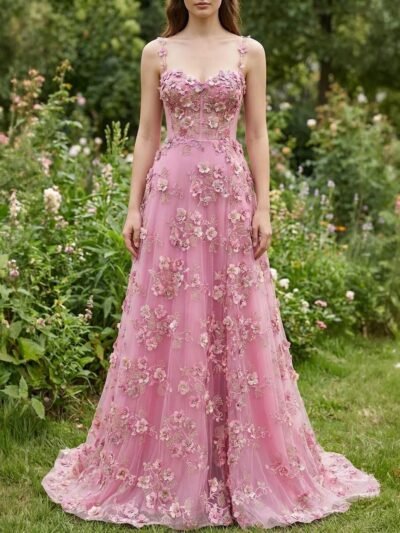 Custom Made Beaded Evening Gown