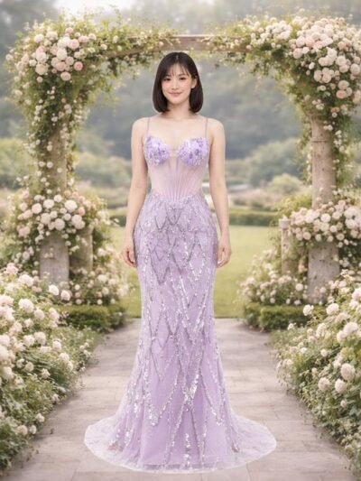 Custom Made Satin Evening Gown