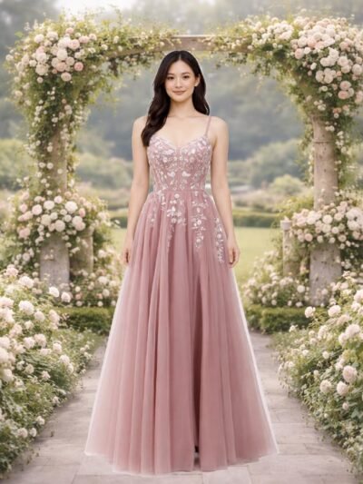 Custom Made Satin Evening Gown