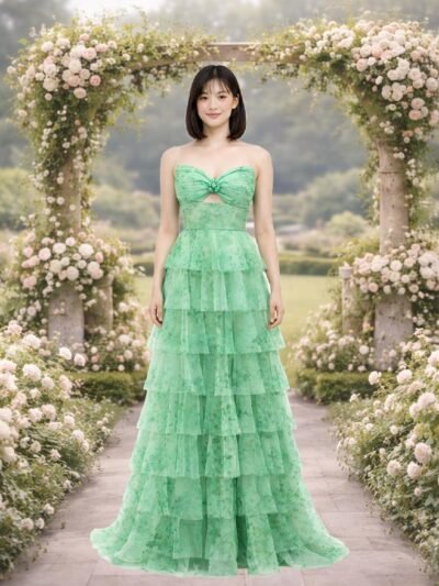 Custom Made Satin Evening Gown