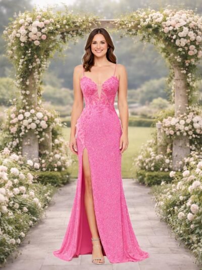 Custom Made Beaded Evening Gown