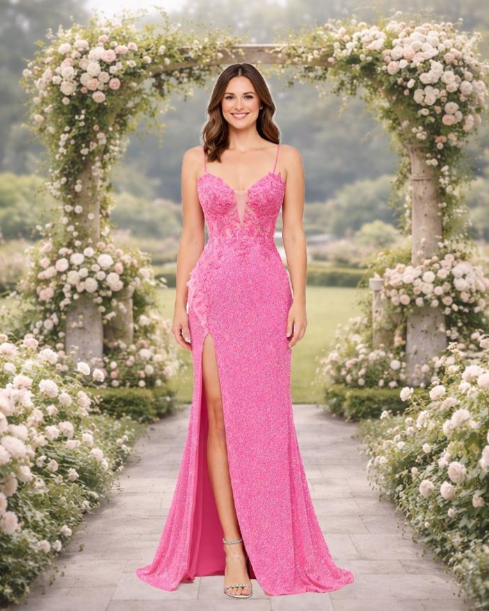 Custom Made Beaded Evening Gown