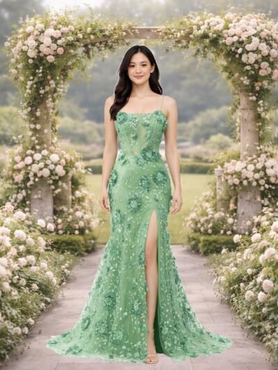 Custom Made Satin Evening Gown