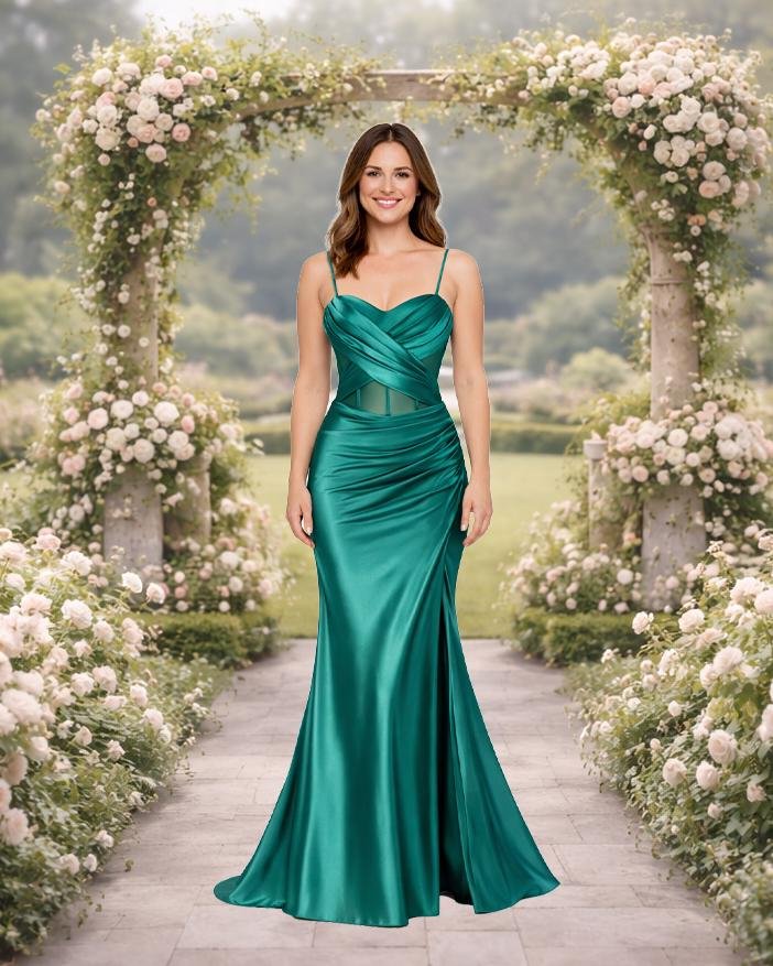 Custom Made Satin Evening Gown